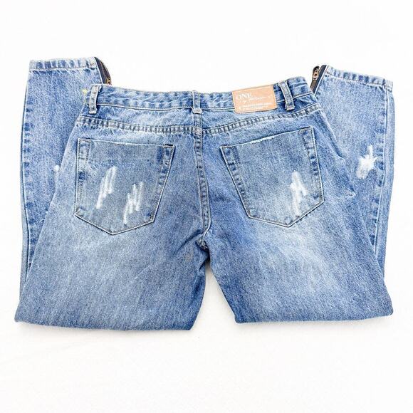One by One Teaspon Thrashed Free Birds Low Waist Denim Jeans Size 25 - Picture 9 of 11